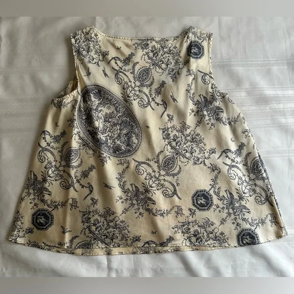 Talbots Cream and Black Patterned Blouse - Picture 6 of 14